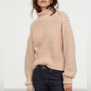 Blush pink h&m mock-turtleneck sweater